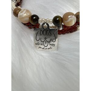 Handmade animal wrapped bracelet/ unisex gift/ beaded bracelet/ memory wire brac